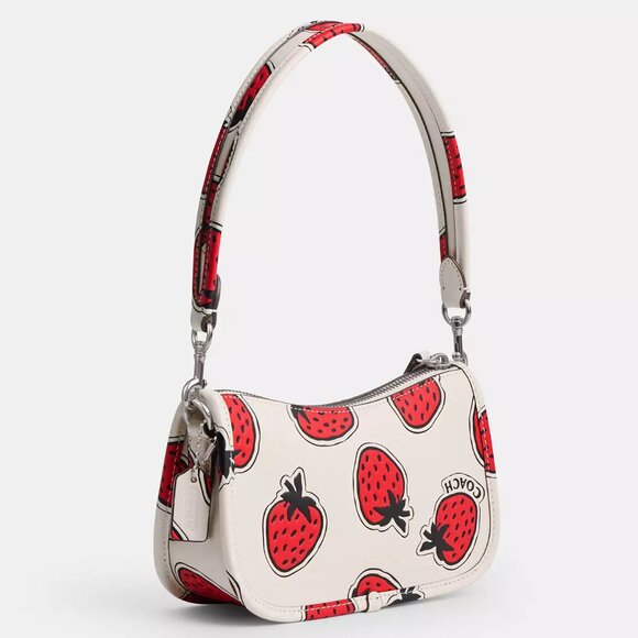 🍓 Coach Swinger Bag 20 With Strawberry Print - Picture 2 of 13